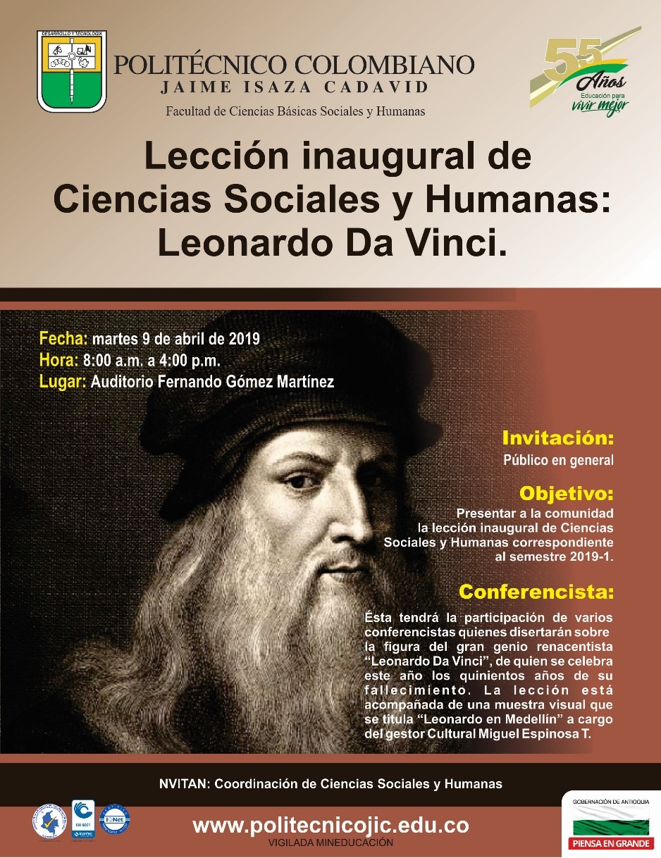 Lección inaugural de Ciencias Básicas, Sociales y Humanos: Leonardo Da Vinci