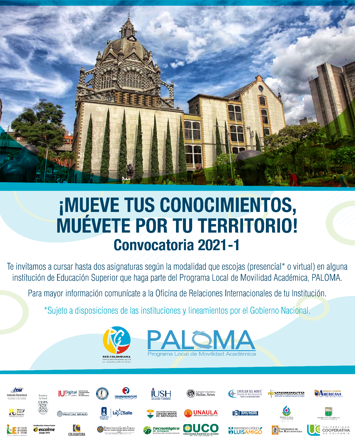 Inició la convocatoria del Programa Local de Movilidad Académica Paloma 2021-1