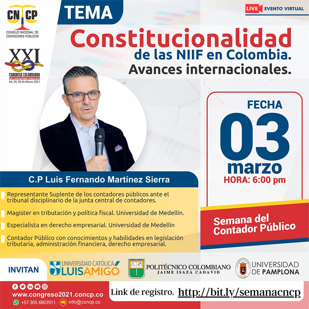 Conferencia virtual: Constitucionalidad de las NIIF en Colombia. Avances Internacionales