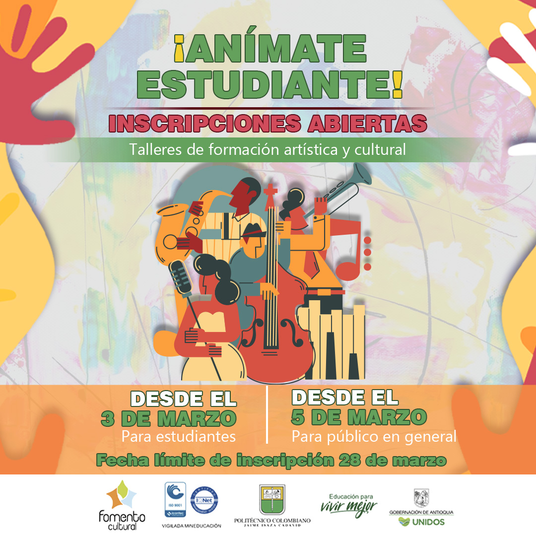 Abiertas las inscripciones a los Talleres de Formación Artística y Cultural 2021-1
