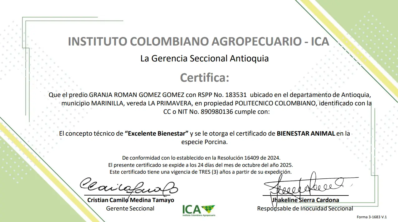 Certificado ICA